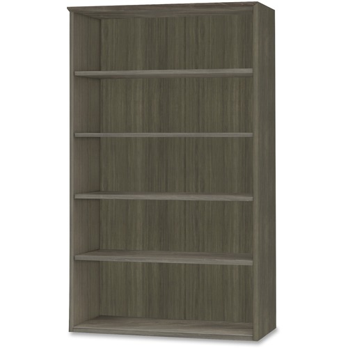 Mayline Medina Series Gray Laminate. 5-Shelf Bookcase - 36" x 13"68" Bookshelf, 1" Shelf - 5 Shelve(s) - 4 Adjustable Shelf(ves) - Finish: Gray Steel Laminate - Stain Resistant, Water Resistant, Abrasion Resistant, Durable, Leveler - For Book