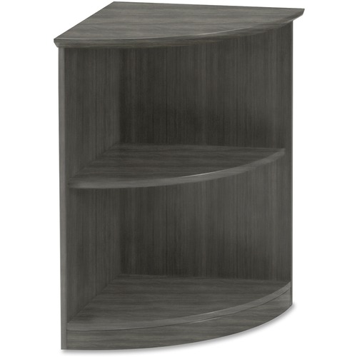 Mayline Medina - Open 1/4-Round Bookcase - 1" Shelf, 20" x 20"29.5" Bookshelf - 2 Shelve(s) - 1 Adjustable Shelf(ves) - Finish: Gray Steel Laminate - Leveler, Stain Resistant, Water Resistant, Abrasion Resistant - For Book