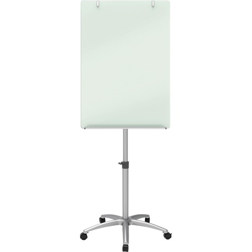 Quartet Infinity Mobile Easel with Glass Dry-Erase Board - 24" (2 ft) Width x 77" (6.4 ft) Height - Silver Tempered Glass Surface - Rectangle - Magnetic - Accessory Tray, Locking Casters, Stain Resistant, Ghost Resistant, Durable, Mobility, Adjustable Hei