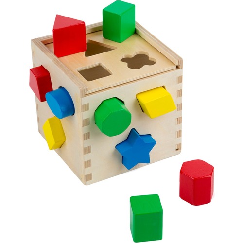 Melissa & Doug Shape Sorting Cube - Skill Learning: Problem Solving, Dexterity, Sorting, Color Identification, Shape Differentiation, Fine Motor - 2 Year & Up - Creative Learning & Toys - LCI10575