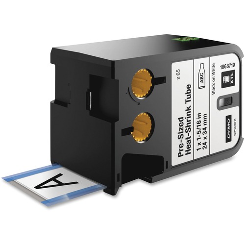 Dymo XTL Pre-Sized Heat-Shrink Tube Cartridge - 15/16" Width x 1 11/32" Length - Rectangle - Thermal Transfer - White - Polyolefin - 60 / Cartridge - 1 Each - Water Resistant - Oil Resistant, Chemical Resistant, Heat-shrinkable, Durable, Smear Resistant, 