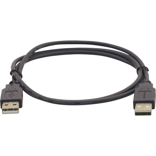 Kramer USB 2.0 A (M) to A (M) Cable - 10 ft USB Data Transfer Cable for Printer, Scanner, Camera, Keyboard - First End: 1 x USB 2.0 Type A - Male - Second End: 1 x USB 2.0 Type A - Male - 480 Mbit/s - Nickel Plated Connector - 28/24 AWG - Black