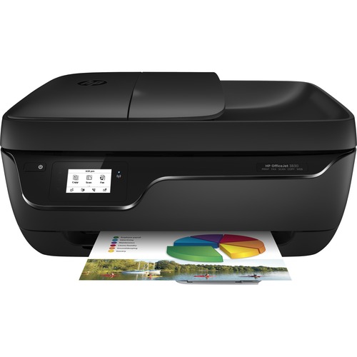HP Officejet 3830 Wireless Inkjet Multifunction Printer-Color-Copier/Fax/Scanner-20 ppm Mono/16 ppm Color Print-4800x1200 Print-Manual Duplex Print-1000 Pages Monthly-60 sheets Input-Color Scanner-1200 Optical Scan-Color Fax-Wireless LAN-HP ePrint - Copie