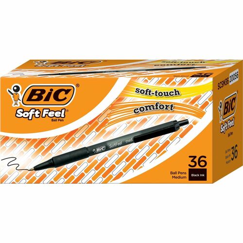 BIC® Soft Feel Ballpoint Retractable Pen BICSCSM361BK