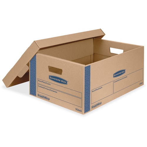 Bankers Box SmoothMove Moving Boxes - Internal Dimensions: 15" Width x 24" Depth x 10" Height - External Dimensions: 15.9" Width x 25.4" Depth x 10.3" Height - Media Size Supported: Legal - Lid Lock Closure - Double Wall - 32 ECT - Board, Corrugated Paper