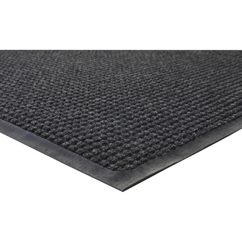 Genuine Joe Waterguard Floor Mat - Floor - 10 ft Length x 36" Width - Rectangular - Rubber - Charcoal - 1Each