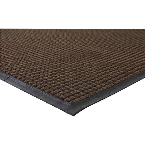 Genuine Joe Waterguard Floor Mat - Floor - 10 ft Length x 36" Width - Rectangle - Rubber - Brown