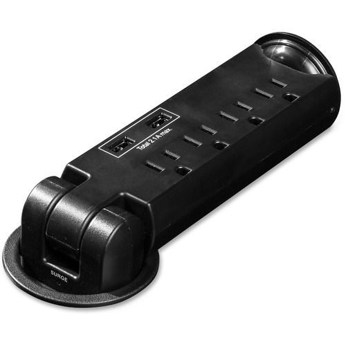 Lorell 4-outlet Desktop USB Charger Power Strip - 3-prong - 4 x AC Power, USB - 8 ft Cord - 15 A Current - 125 V AC Voltage - Desk Mountable