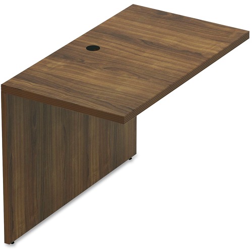 Lorell Chateau Series Bridge - 41.4" x 23.6"30" Bridge, 1.5" Top - Reeded Edge - Material: P2 Particleboard - Finish: Walnut, Laminate - Durable, Grommet, Modesty Panel, Cord Management - For Office