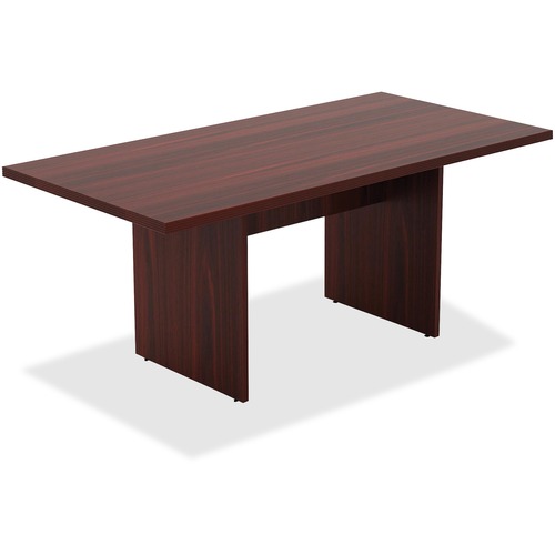Lorell Chateau Series 6' Rectangular Table - 70.9" x 35.4"30" Table, 1.5" Table Top - Reeded Edge - Material: P2 Particleboard - Finish: Mahogany Laminate - Durable, Modesty Panel - For Meeting