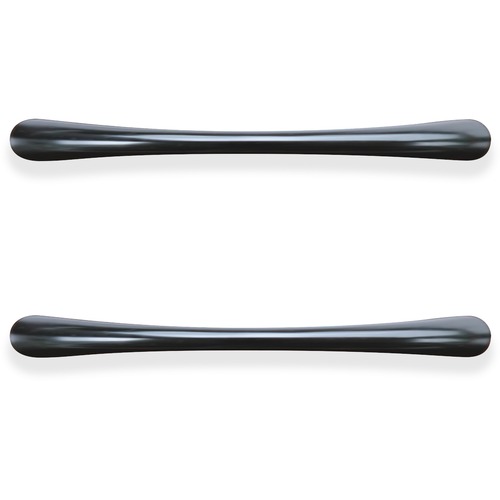 Lorell Chateau Series Laminate Drawer Transitional Pulls - Transitional - 4.5" Width x 0.4" Depth x 1" Height - Aluminum Alloy - Black