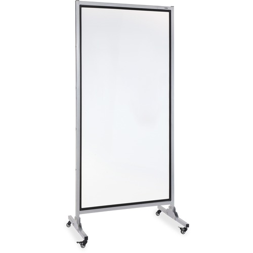 Lorell Double-sided Dry-Erase Easel/Room Divider - 37.5" (3.1 ft) Width x 82.5" (6.9 ft) Height - White Steel Surface - Black Aluminum Frame - Rectangle - Magnetic - 1 Each