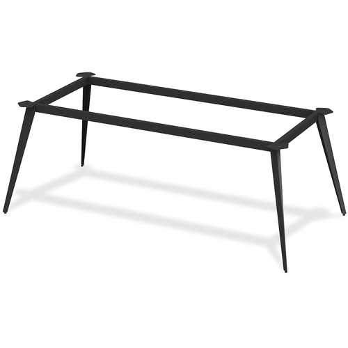 Lorell Rectangular Conference 4-leg Table Base - Four Leg Base - 4 Legs - 28.5" Height x 77.1" Width x 38.3" Depth - Assembly Required - Black, Powder Coated - Steel - Meeting & Conference Room Tables - LLR59585