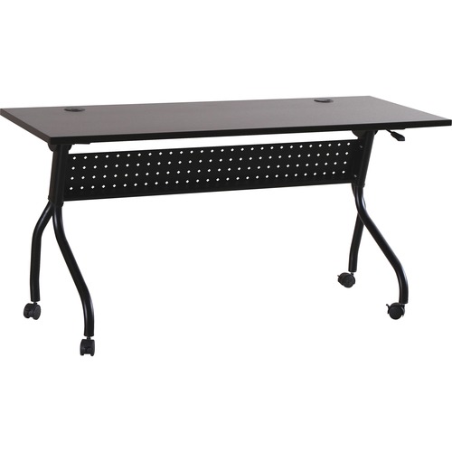 Lorell Flip Top Training Table - Rectangle Top - Four Leg Base - 4 Legs x 60" Table Top Width x 23.50" Table Top Depth - 29.50" Height x 59" Width x 23.63" Depth - Assembly Required - Espresso, Black - Melamine, Nylon - 1 Each