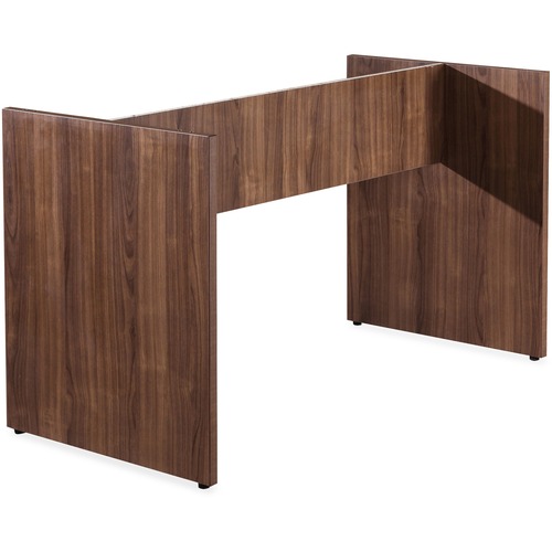Lorell 8' Conference Tabletop Table Base - Two Leg Base - 2 Legs - 49.6" Table Top Width x 23.6" Table Top Depth - 28.5" Height - Assembly Required - Laminated, Walnut - P2 Particleboard - Meeting & Conference Room Tables - LLR69995