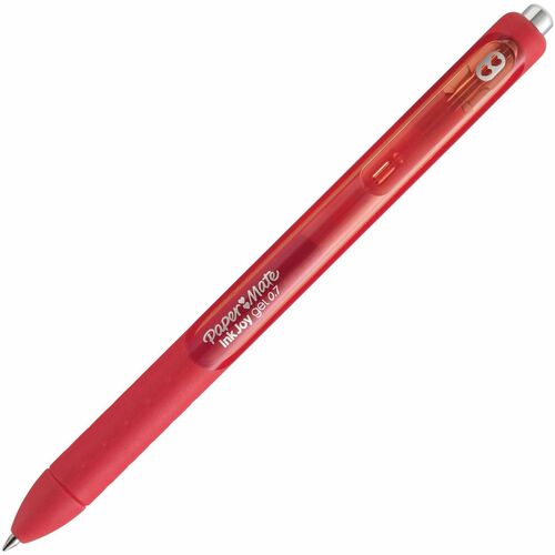 Paper Mate InkJoy Gel Pen - 0.7 mm Pen Point Size - Retractable - Red Gel-based Ink - Red Barrel - 1 Dozen