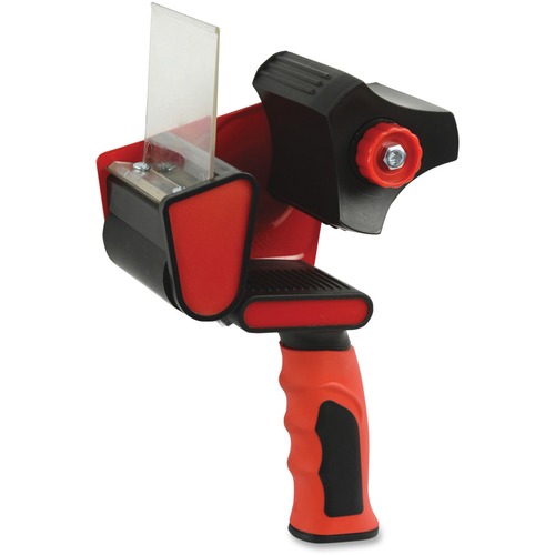 Sparco Handheld Tape Dispenser - 3" (76.20 mm) Core - Refillable - Ergonomic Design, Adjustable Tension Mechanism, Durable - Red, Black - 1 Each