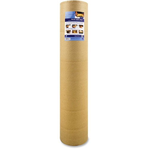 Sparco Cohesive Corrugated Wrap - 30" (762 mm) Width x 18 ft (5486.40 mm) Length - Non-scratching, Bump Resistant, Self-sealing - Corrugated Paper - Kraft - Packing Paper - SPR74966