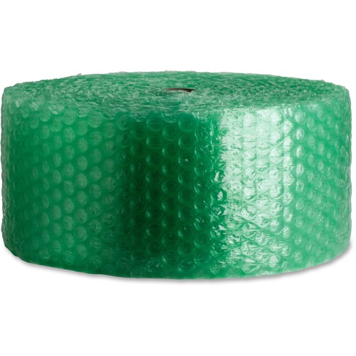 Sparco 300' Recycled Bubble Cushioning - 12" (304.80 mm) Width x 300 ft (91440 mm) Length - 0.2" Bubble Size - Eco-friendly, Flexible, Lightweight - Green - Bubble Wraps - SPR74974