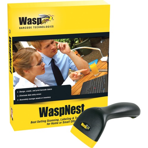 Wasp WaspNest with WCS3900 Barcode Scanner - Cable Connectivity - 45 scan/s - 1D - CCD