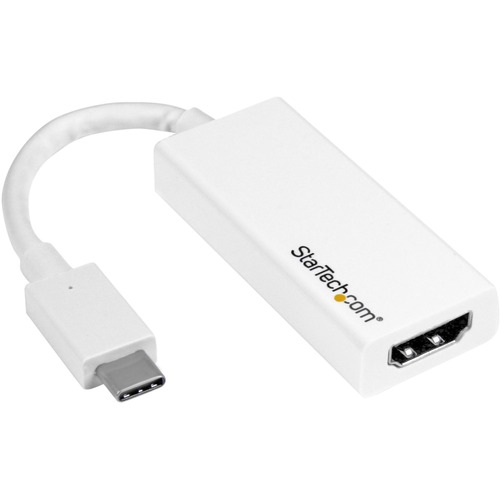 StarTech.com - USB-C to HDMI Adapter - 4K 30Hz - White - USB Type-C to HDMI Adapter - USB 3.1 - Thunderbolt 3 Compatible - USB C to HDMI adapter supports 4K resolutions - Reversible USB-C also connects to your Thunderbolt 3 based device - USB-C to HDMI ad