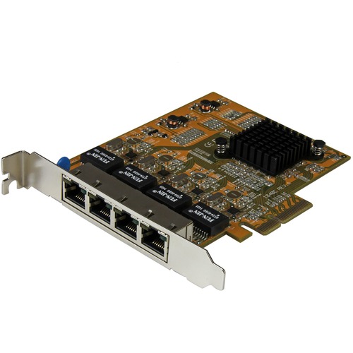 StarTech.com 4-Port PCIe Gigabit Network Adapter Card - PCI Express x4 - 250 MB/s Data Transfer Rate - Realtek RTL8111G - 4 Port(s) - 4 - Twisted Pair - 10/100/1000Base-T - Plug-in Card - TAA Compliant