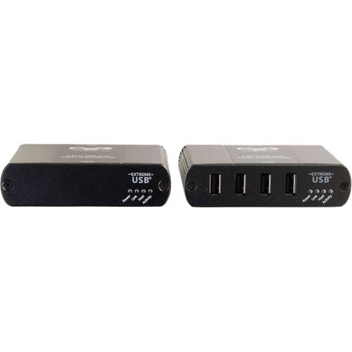 C2G 4-Port USB 2.0 over Cat5 Extender - 2 x Network (RJ-45) - 5 x USB - 328 ft Extended Range - Black