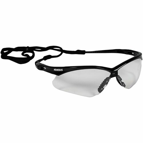 Kleenguard V30 Nemesis Safety Eyewear - Ultraviolet Protection - Clear Lens - Black Frame - Flexible, Lightweight, Comfortable, Scratch Resistant - 12 / Carton