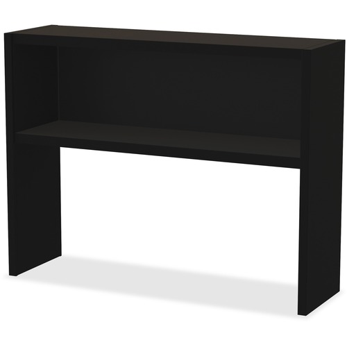 Lorell Fortress Modular Series Stack-on Hutch - 48" - Material: Steel - Finish: Black - Grommet, Cord Management