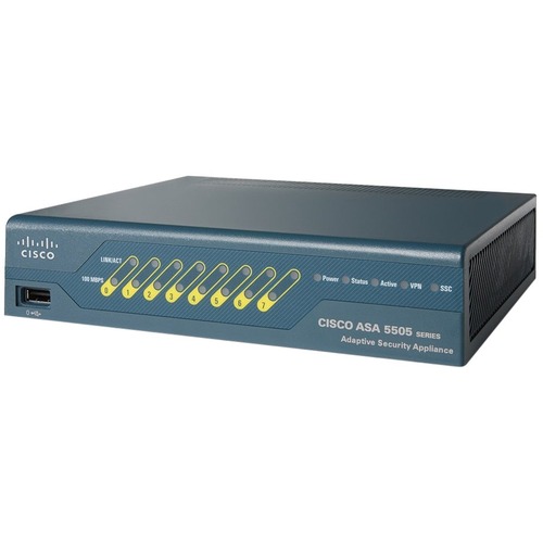 Cisco ASA 5505 Adaptive Security Appliance - 8 Port - 10/100/1000Base-T, 10/100Base-TX - Fast Ethernet - 1 Total Expansion Slots