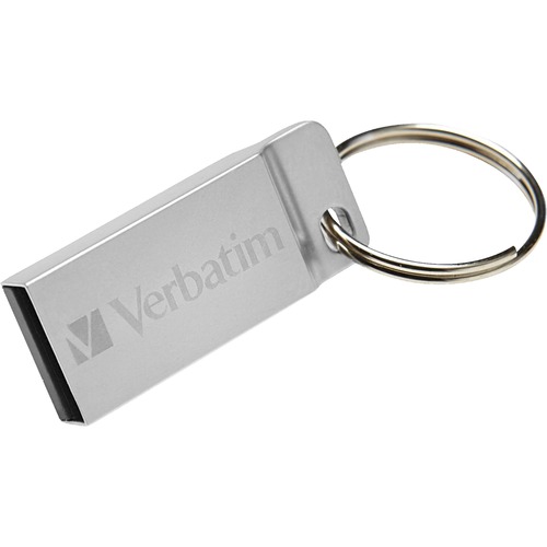 Verbatim 32GB Metal Executive USB Flash Drive - Silver - 32 GB - USB 2.0 - Silver - Lifetime Warranty - 1 Each - TAA Compliant = VER98749