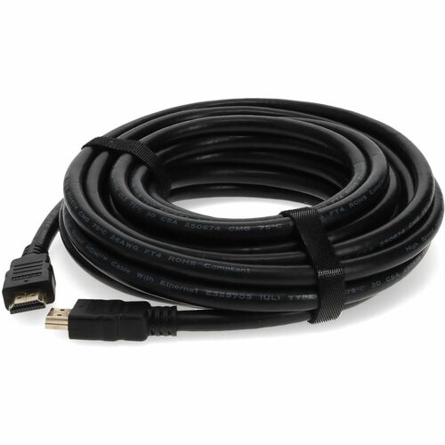 AddOn 10.67m (35.00ft) HDMI Male to Male Black Cable - 35 ft HDMI A/V Cable for Audio/Video Device, HDTV, DVD Player, Blu-ray Player - First End: 1 x HDMI 1.4 Digital Audio/Video - Male - Second End: 1 x HDMI 1.4 Digital Audio/Video - Male - Supports up t