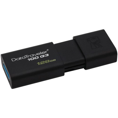 Kingston 128GB USB 3.0 DataTraveler 100 G3 (100MB/s read , 10MB/s write) - 128 GB - USB 3.0 - Black - Lifetime Warranty