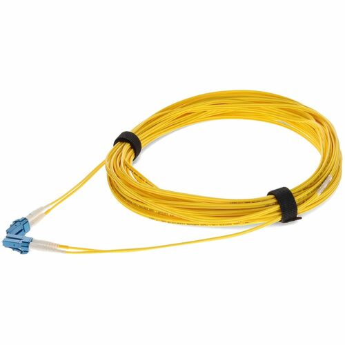 AddOn 12m Single-Mode Fiber (SMF) Duplex LC/LC OS1 Yellow Patch Cable - 39.4 ft Fiber Optic Network Cable for Network Device, Patch Panel, Hub, Switch, Media Converter, Router - First End: 2 x LC Network - Male - Second End: 2 x LC Network - Male - 10 Gbi