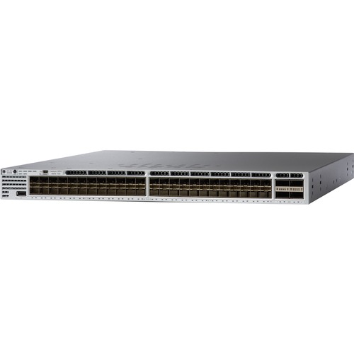 Cisco Catalyst 3850 48 Port 10G Fiber Switch IP Base - Manageable - 10 Gigabit Ethernet - 10GBase-X - 3 Layer Supported - Modular - Optical Fiber - 1U - Rack-mountable, Desktop - Lifetime Limited Warranty