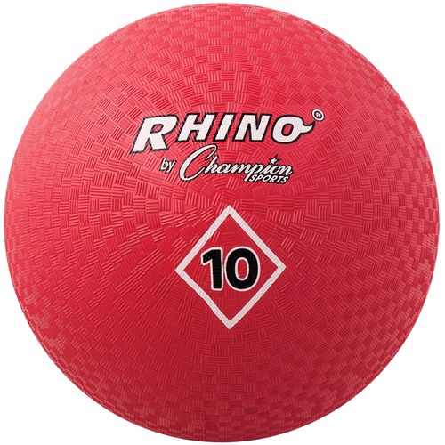 Champion Sports Playground Ball - 10" - Nylon - Red - 1  Each