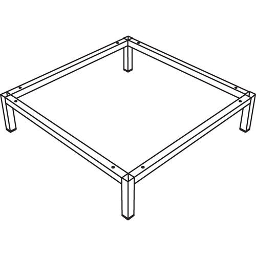Arold Cube 300 Base - 29.8" Width x 29.8" Depth x 7.8" Height - Metal - Metallic Silver