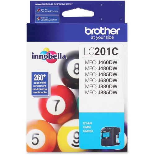 Brother Innobella LC201 Original Ink Cartridge - Cyan - Inkjet - Standard Yield - 260 Pages - 1 Each - Ink Cartridges & Printheads - BRTLC201CS