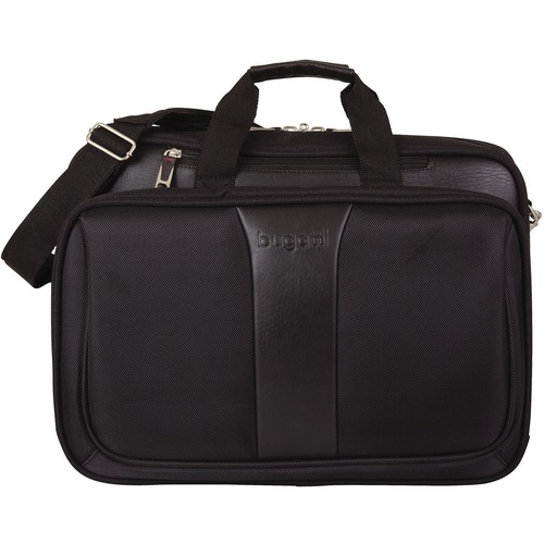 bugatti Executive Carrying Case (Briefcase) for 17" Notebook - Black - Damage Resistant - Ballistic Nylon Trim, Synthetic Leather Trim - Handle, Shoulder Strap - 13" (330.20 mm) Height x 18" (457.20 mm) Width x 8" (203.20 mm) Depth - 1 Pack - Briefcases - BUGEXB1707