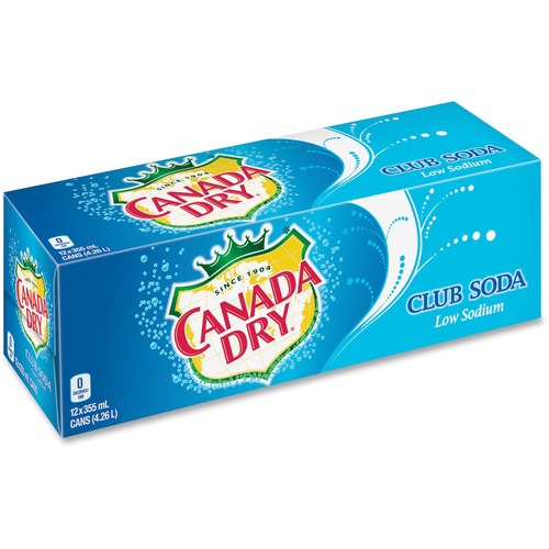 Canada Dry Club Soda - Ready-to-Drink - 355 mL - Can - 12 / Carton