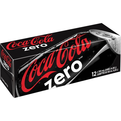 Coca-Cola Zero Soft Drink - Ready-to-Drink - 355 mL - Can - 12 / Carton