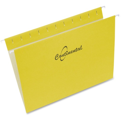 Continental Letter Recycled Hanging Folder - 8 1/2" x 11" - Yellow - 60% Recycled - 25 / Box - Color Hanging Folders - COF30528