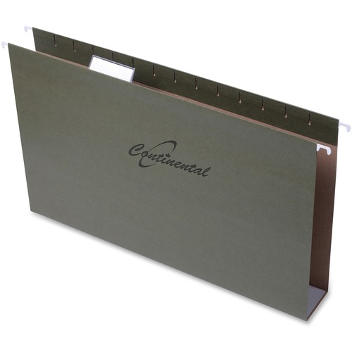 Continental Legal Recycled Hanging Folder - 2" Folder Capacity - 8 1/2" x 14" - Standard Green - 25 / Box - Green Hanging Folders - COF37282