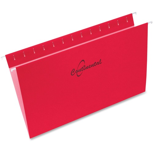 Continental Legal Recycled Hanging Folder - 8 1/2" x 14" - Red - 60% Recycled - 25 / Box - Color Hanging Folders - COF37524