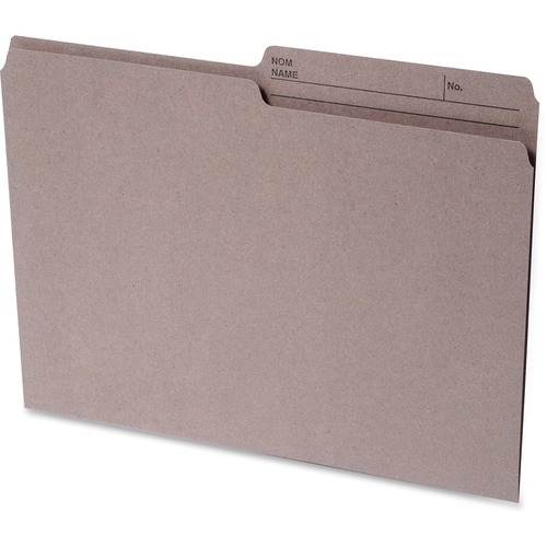 Continental 1/2 Tab Cut Letter Recycled Top Tab File Folder - 8 1/2" x 11" - Top Tab Location - Assorted Position Tab Position - Kraft - 100% Recycled - 100 / Box - Top Tab Colored Folders - COF41502