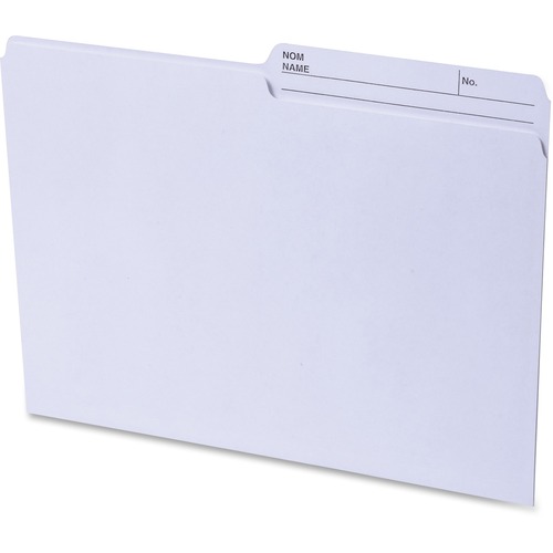 Continental 1/2 Tab Cut Letter Recycled Top Tab File Folder - 8 1/2" x 11" - Top Tab Location - Assorted Position Tab Position - Ivory - 100% Recycled - 100 / Box - Top Tab Colored Folders - COF41508