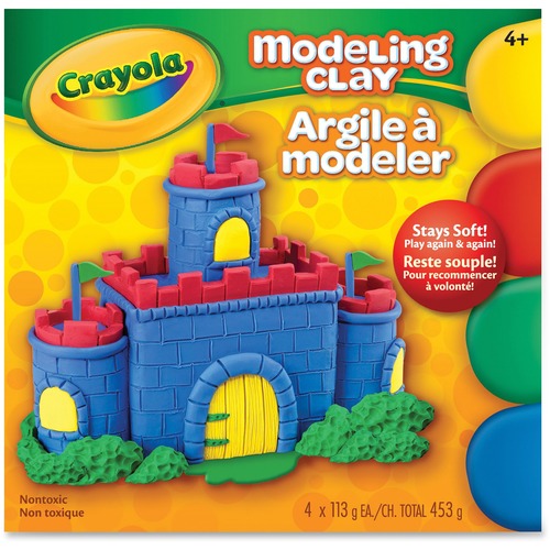 Crayola Modeling Clay - Modeling - Recommended For 3 Year - 4 / Box - Red, Blue, Yellow, Green - Modeling Clays & Accessories - CYO570304