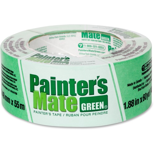 Painter's Mate Green Painter's Mate Green Tape - 60 yd (54.9 m) Length x 1.88" (47.8 mm) Width - 1 Each - Green