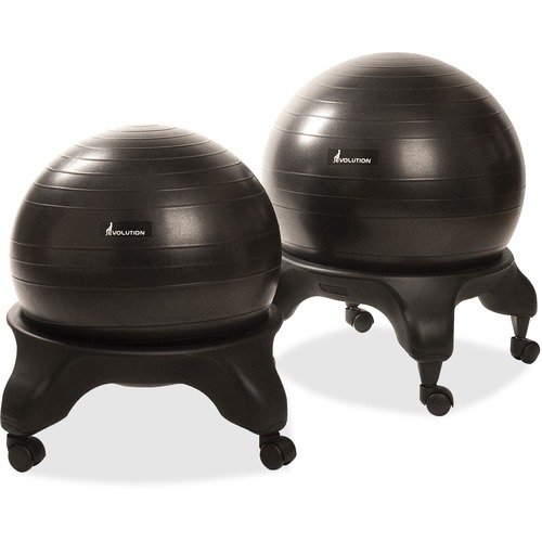 Posture Perfect Solutions Evolution Ball Chair Kit - Black - Vinyl - 1 Each - Strength/Sports Training Equipment - EVC9559