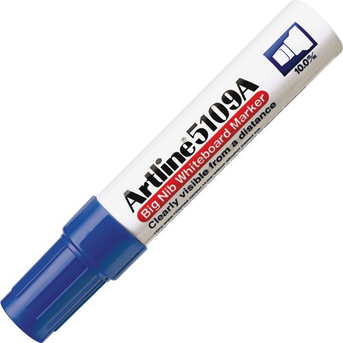 Jiffco Artline 5109A Big Nib Whiteboard Marker - Bold Marker Point - Chisel Marker Point Style - Refillable - Blue - Acrylic Fiber Tip - 1 Each